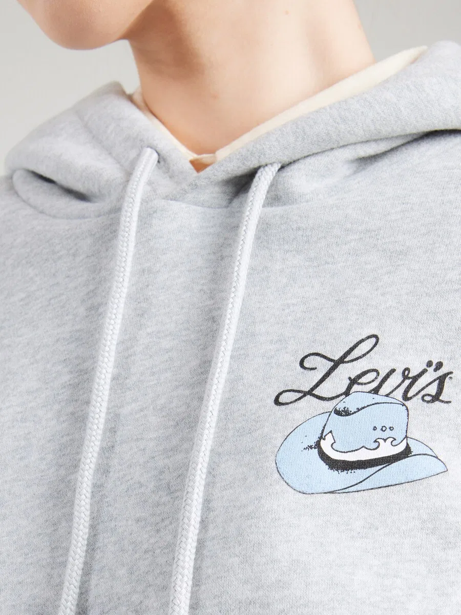 Толстовка LEVI'S 'GR Everyday Hoodie 2.0' светло-серого цвета — фото 3