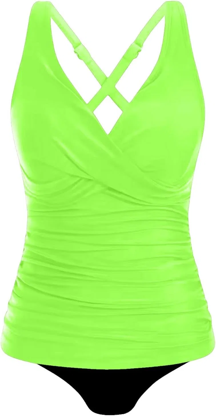 Женский танкини с шортами V-образным вырезом Tummy Control, Green — фото 4