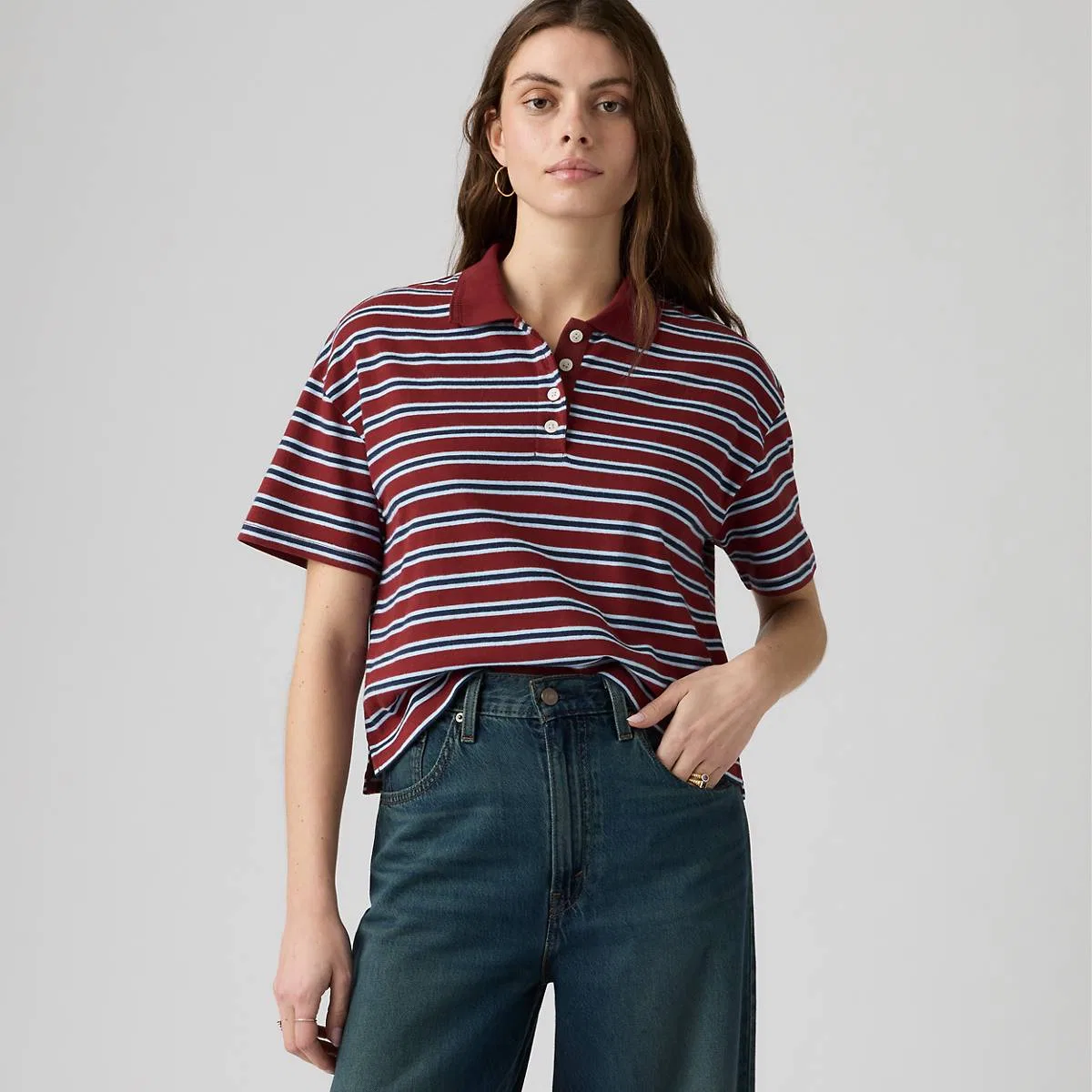 Дидион регби поло Levi's, Milano Stripe Warm Cabernet - Multi-Color