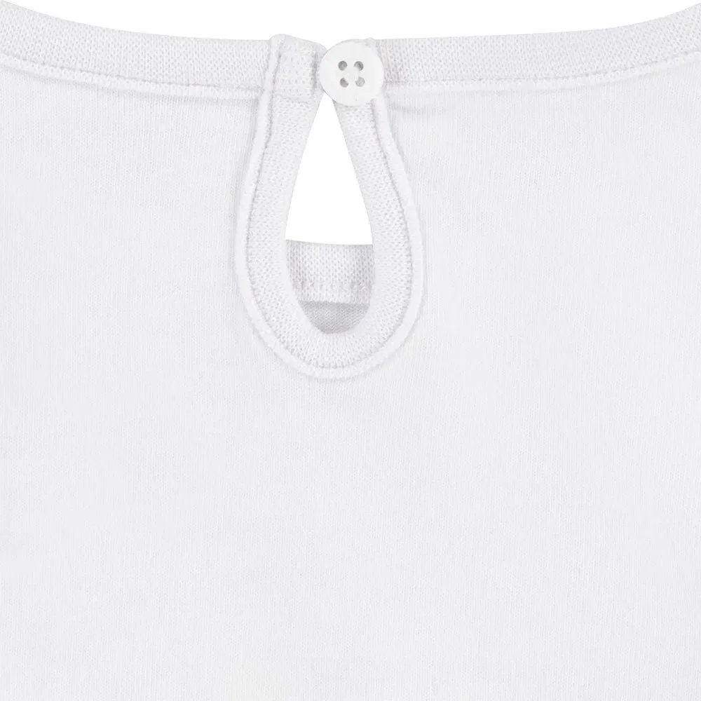 Детская футболка для девочек с принтом Batwing Puffer Detail Levi's, White — фото 4