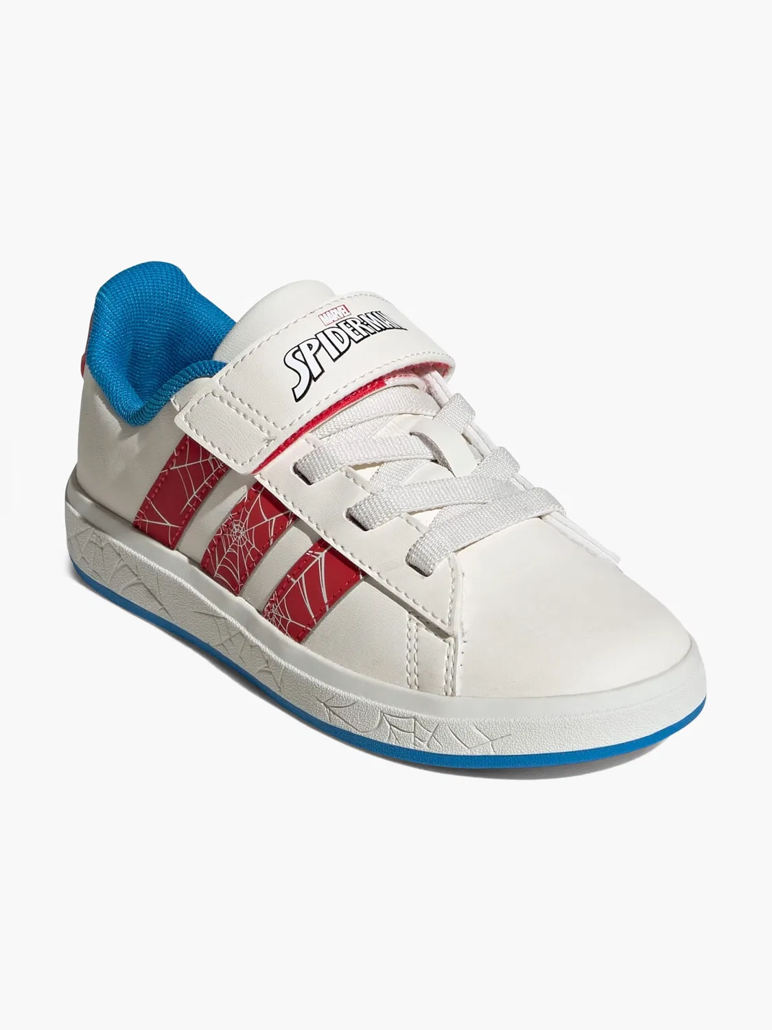 Детские кроссовки на липучках с пауком Marvel Adidas, белый — фото 4