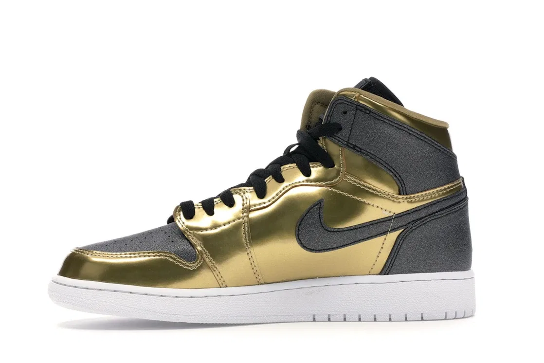 Детские кроссовки Lifestyle Jordan 1 Retro BHM (2017) Jordan, Metallic Gold/Black-White — фото 3