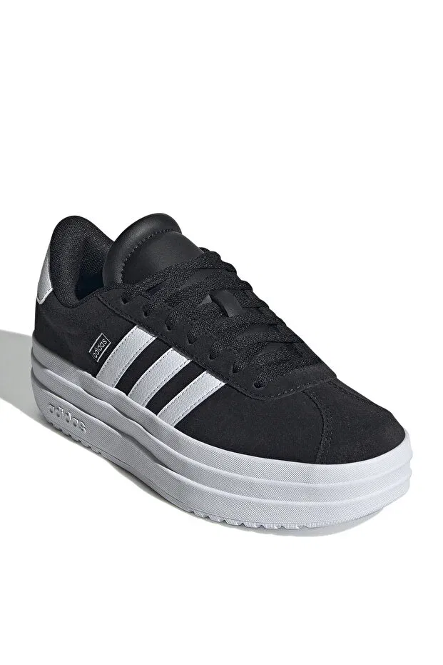 Детские кроссовки для девочек текстильные с принтом ih4777-vl Court Bold J Adidas, Black — фото 3