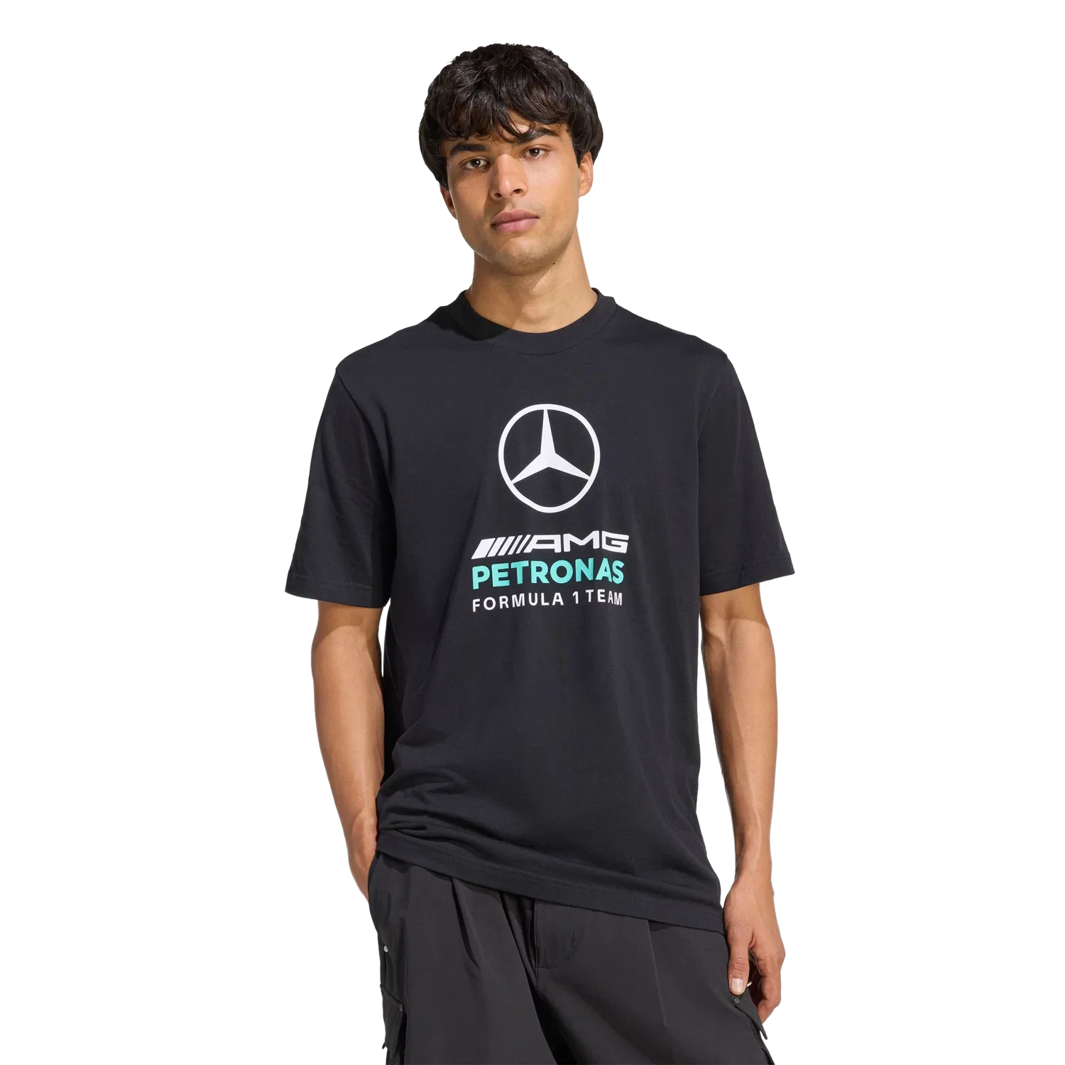 Мужская футболка с графическим принтом Mercedes-AMG PETRONAS FORMULA 1 TEAM Adidas, черный — фото 2