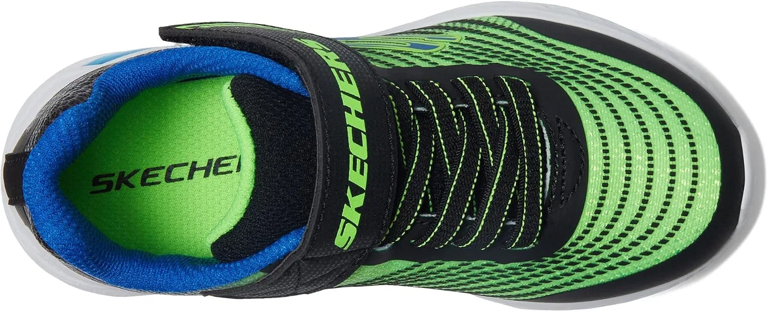 Детские кроссовки для мальчиков Microspec Max II Skechers, Black/Blue/Lime — фото 2
