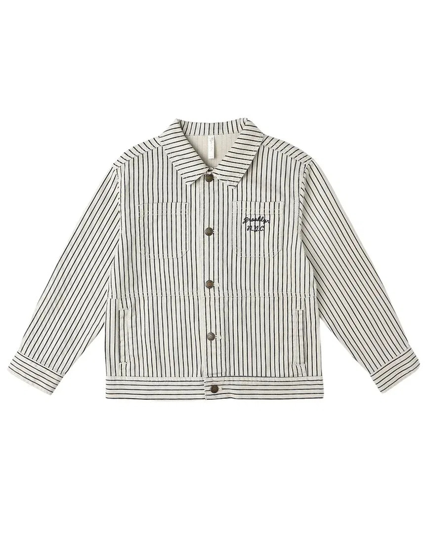 Детская куртка на кнопках с накладными карманами Rylee + Cru Chore Coat, синий