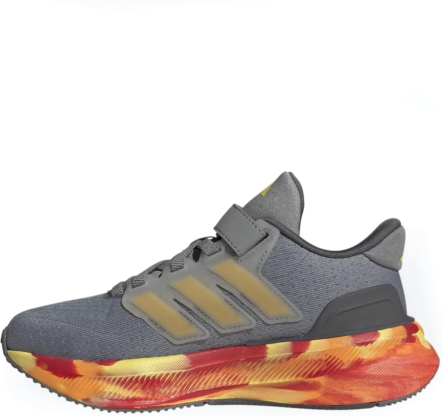 Детские кроссовки для бега Ultrabounce 5 Elastic Lace adidas, Grey/Utility Yellow/Grey — фото 4