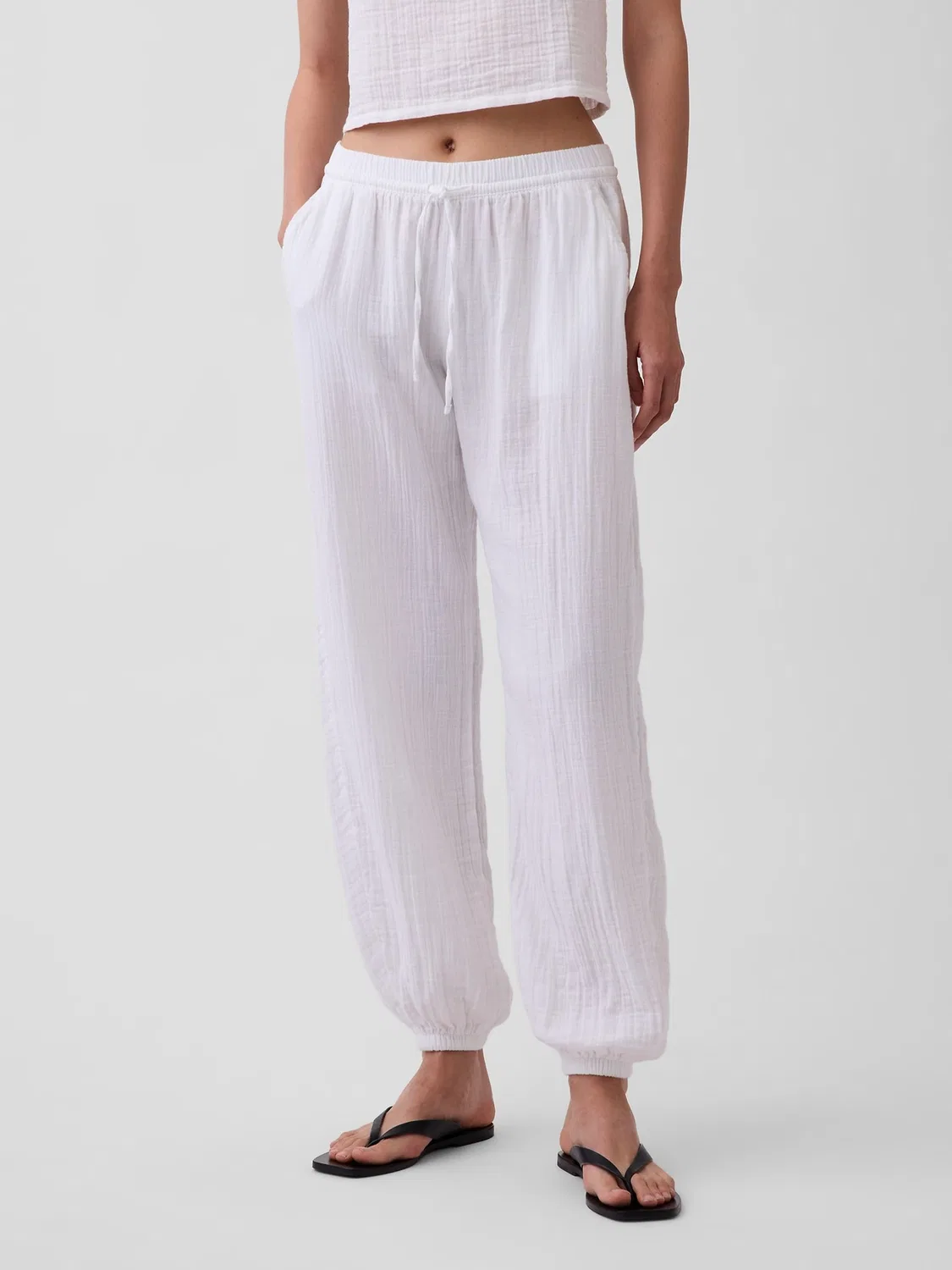 Джоггеры Gauze Easy Cuffed Gap, белый