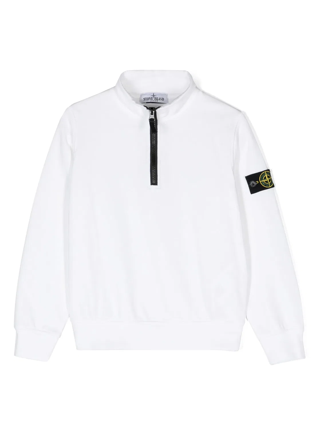 Свитшот с молнией на воротнике Stone Island, белый