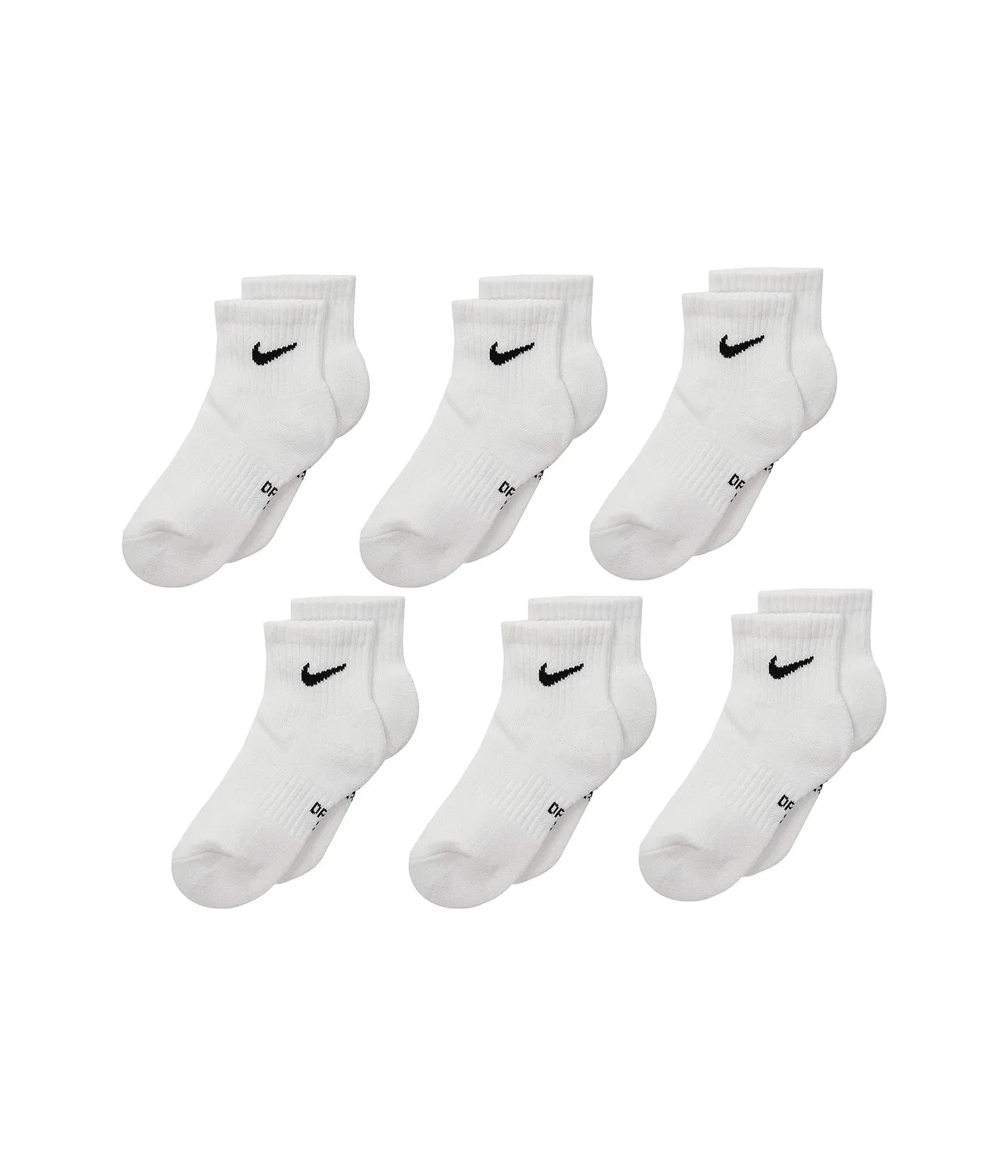Базовые носки до щиколотки Dri-Fit Performance Basic Ankle (для младенцев, малышей и маленьких детей) Nike Kids, White — фото 2