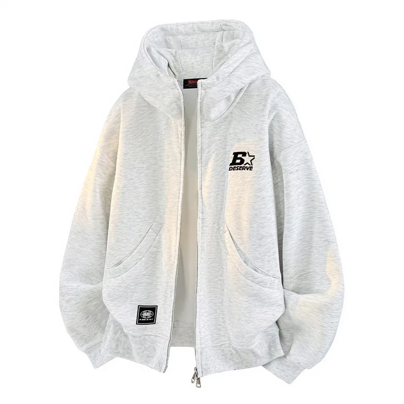 Детский худи унисекс на молнии с капюшоном BALENO, White Heather Gray