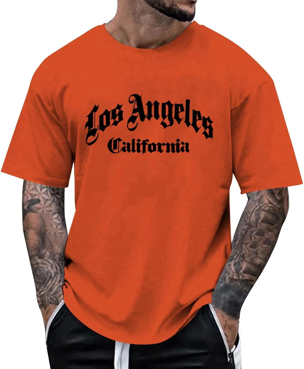 Мужская футболка с принтом Los Angeles Generic, Orange