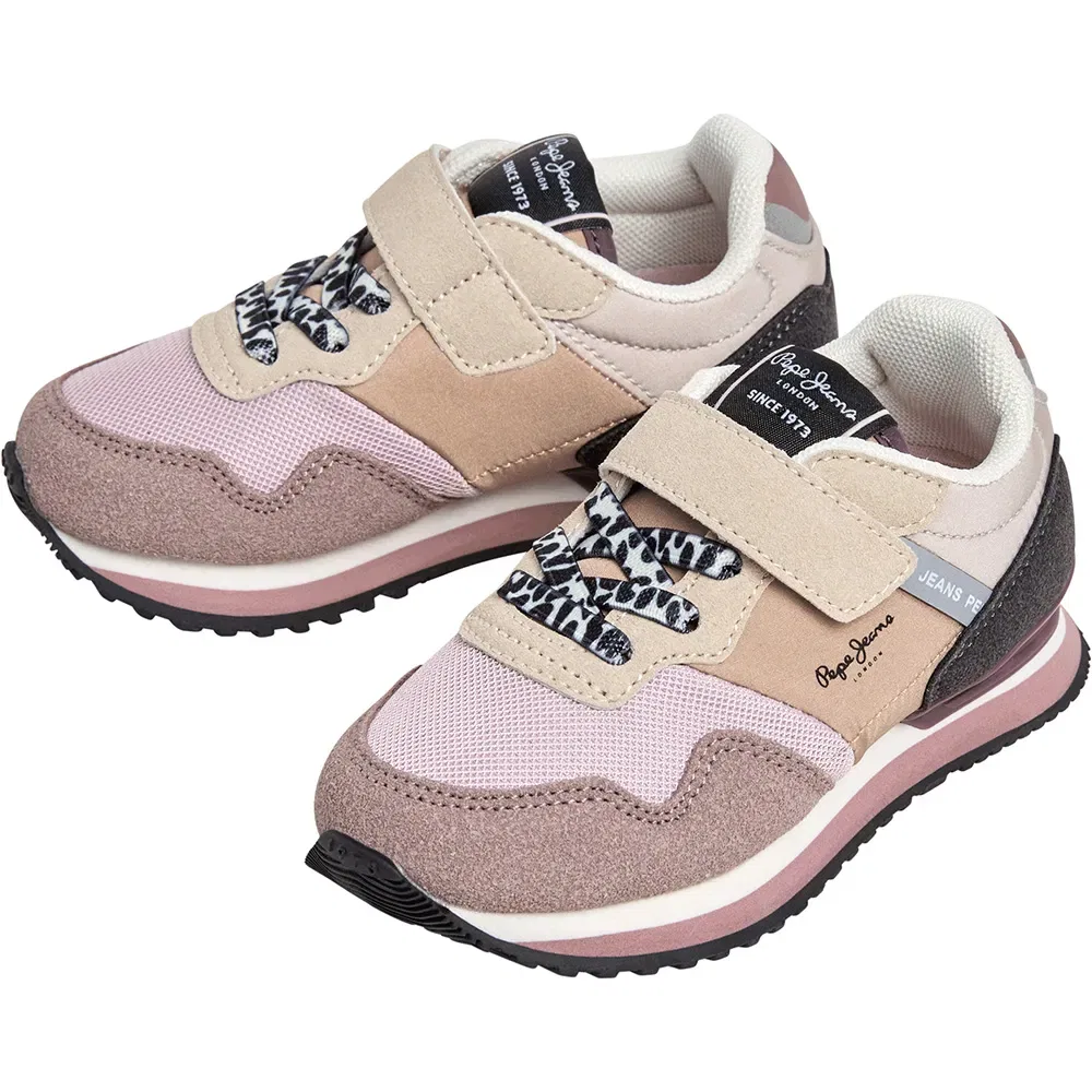 Детские кроссовки для девочек с ремешком Pepe jeans London Fame Slip-On Trainers, Pink — фото 3