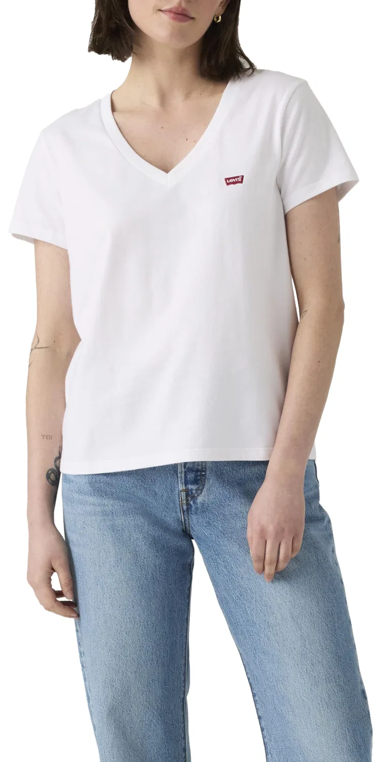 Женский комплект футболок с V-образным вырезом Perfect Vneck Tees Levi's, Pack of 2 V Neck White — фото 2