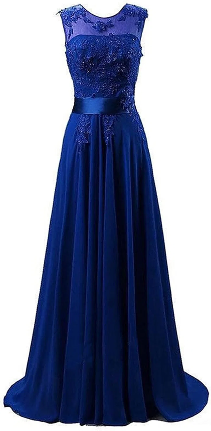 Женское длинное платье A-силуэта WTWVIAN, Royal Blue