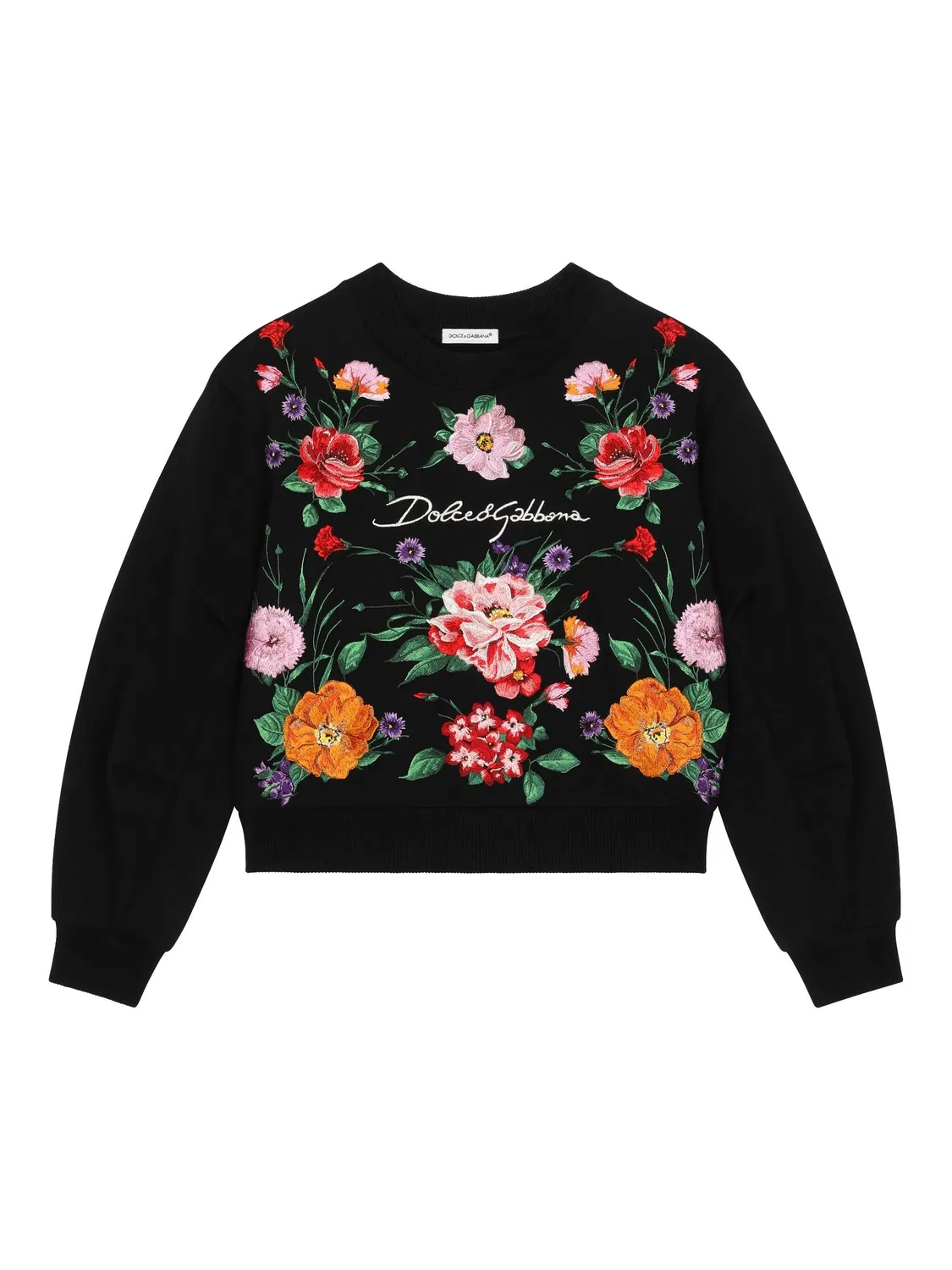 Свитшот с цветочным узором Dolce & Gabbana, черный