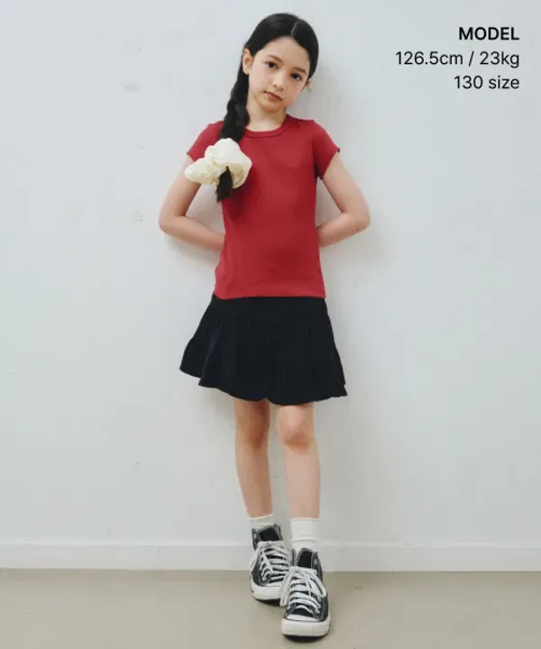 Футболка с коротким рукавом, слим, Musinsa Standard Kids, чили-красный — фото 2