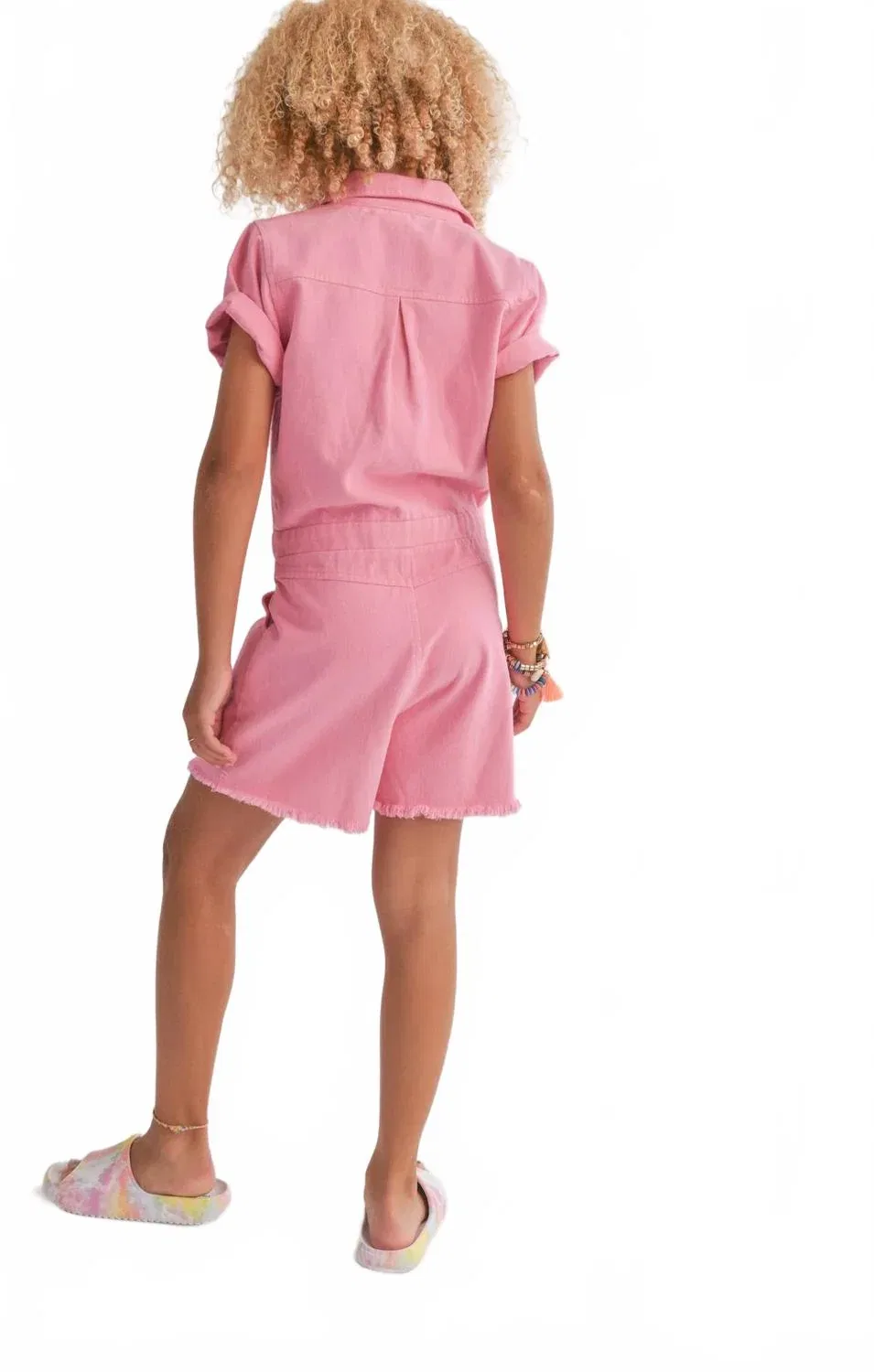 Детский боди-комбинезон для девочек с молнией Sweatpea Romper Sadie & Sage, Pink Denim — фото 2