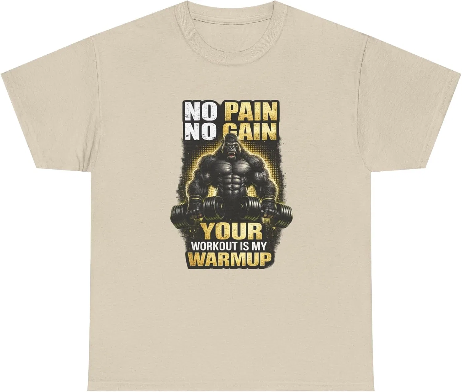 Женская футболка с принтом No Pain No Gain Gildan 5000, Sand