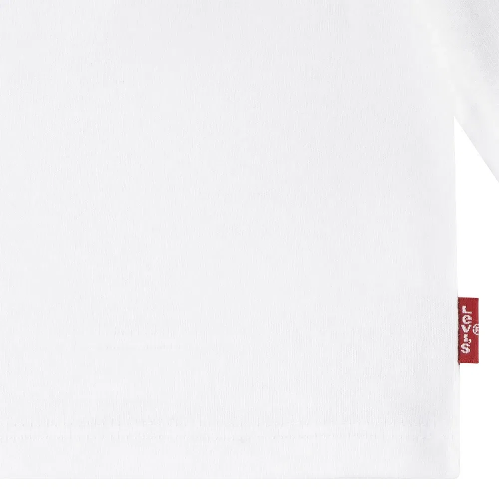 Детская футболка для девочек с принтом Batwing Puffer Detail Levi's, White — фото 3