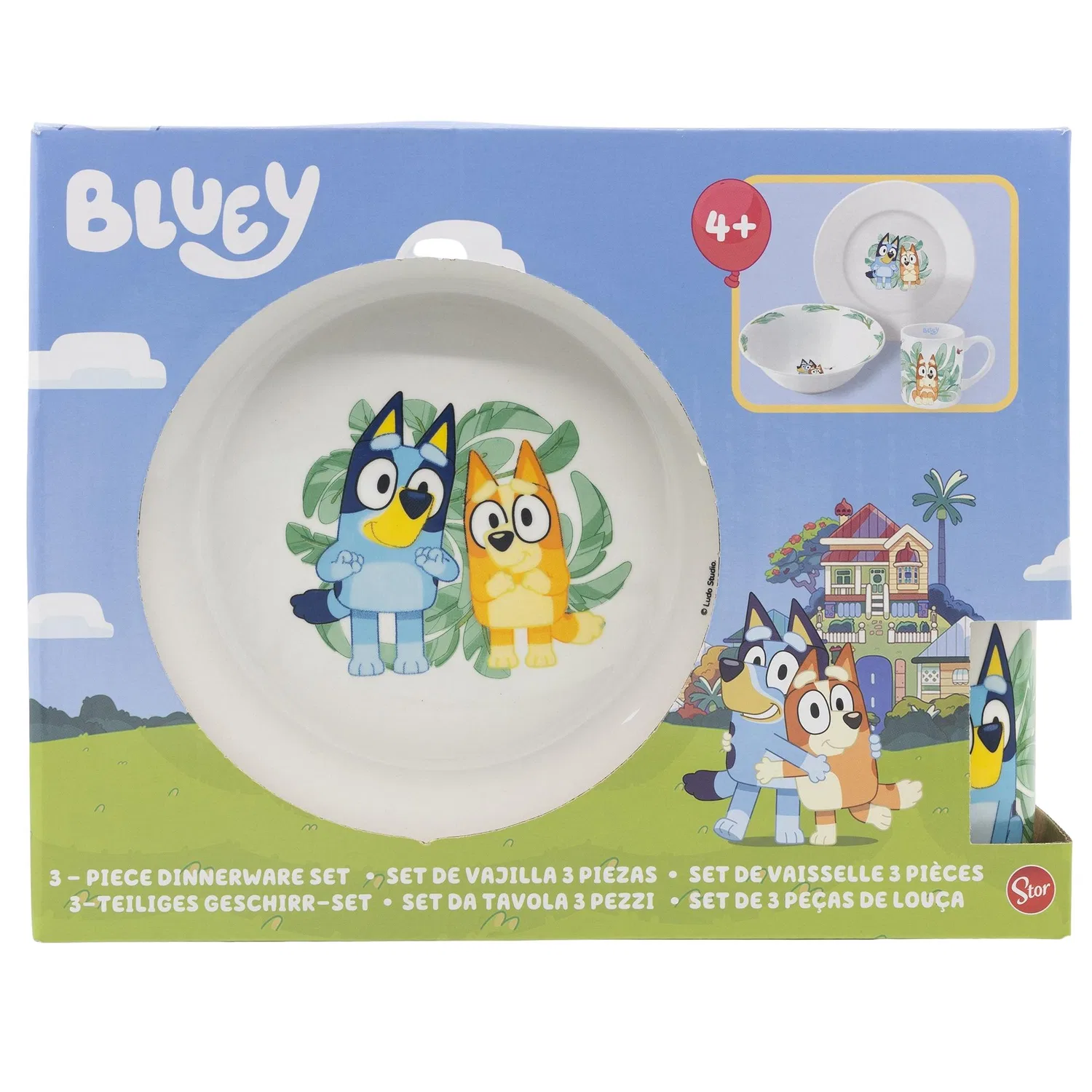 Детский набор посуды из 3 предметов Bluey STOR, Керамика — фото 2