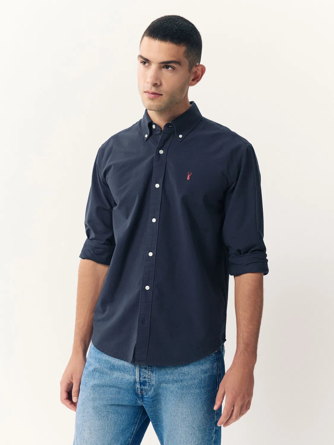 Рубашка оксфордская Slim Fit, Navy Blue Next