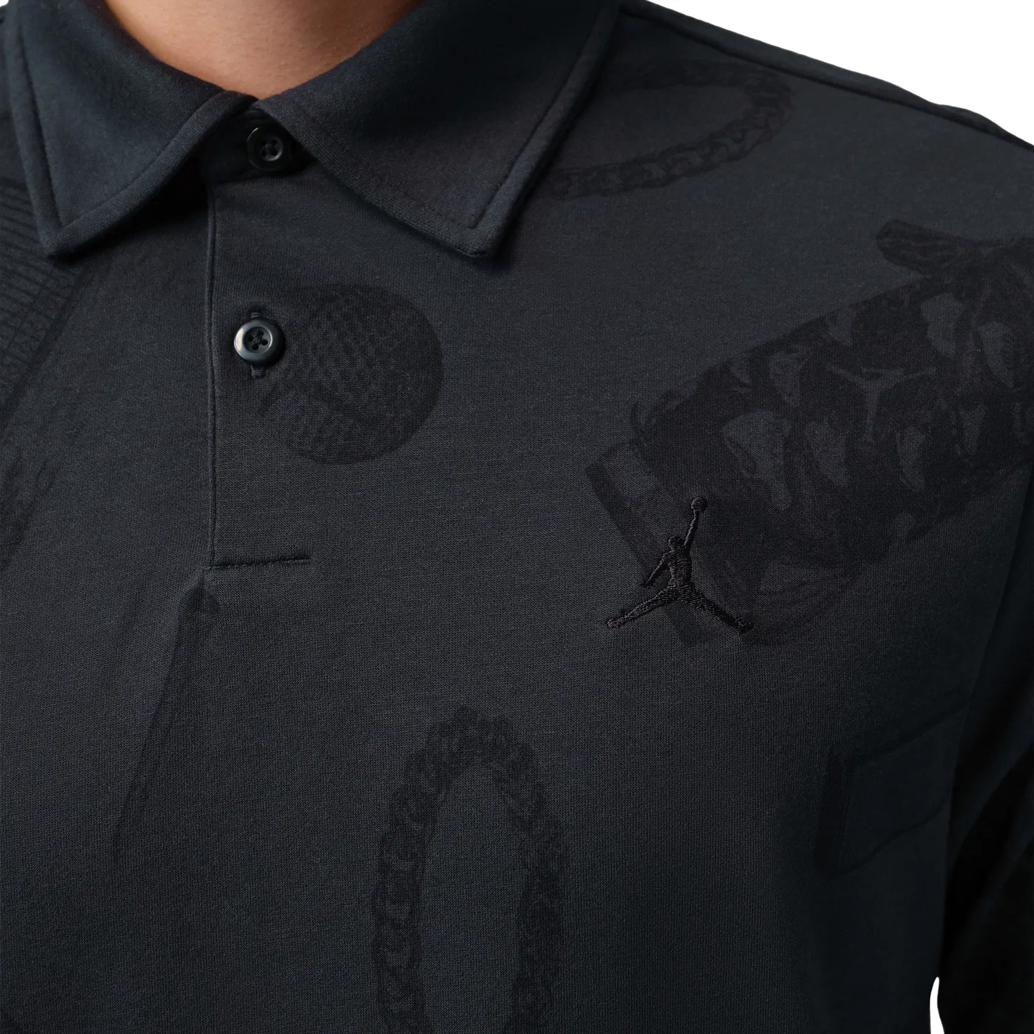 Мужское поло для гольфа Dri-FIT Off Noir Black Jordan, черный — фото 3