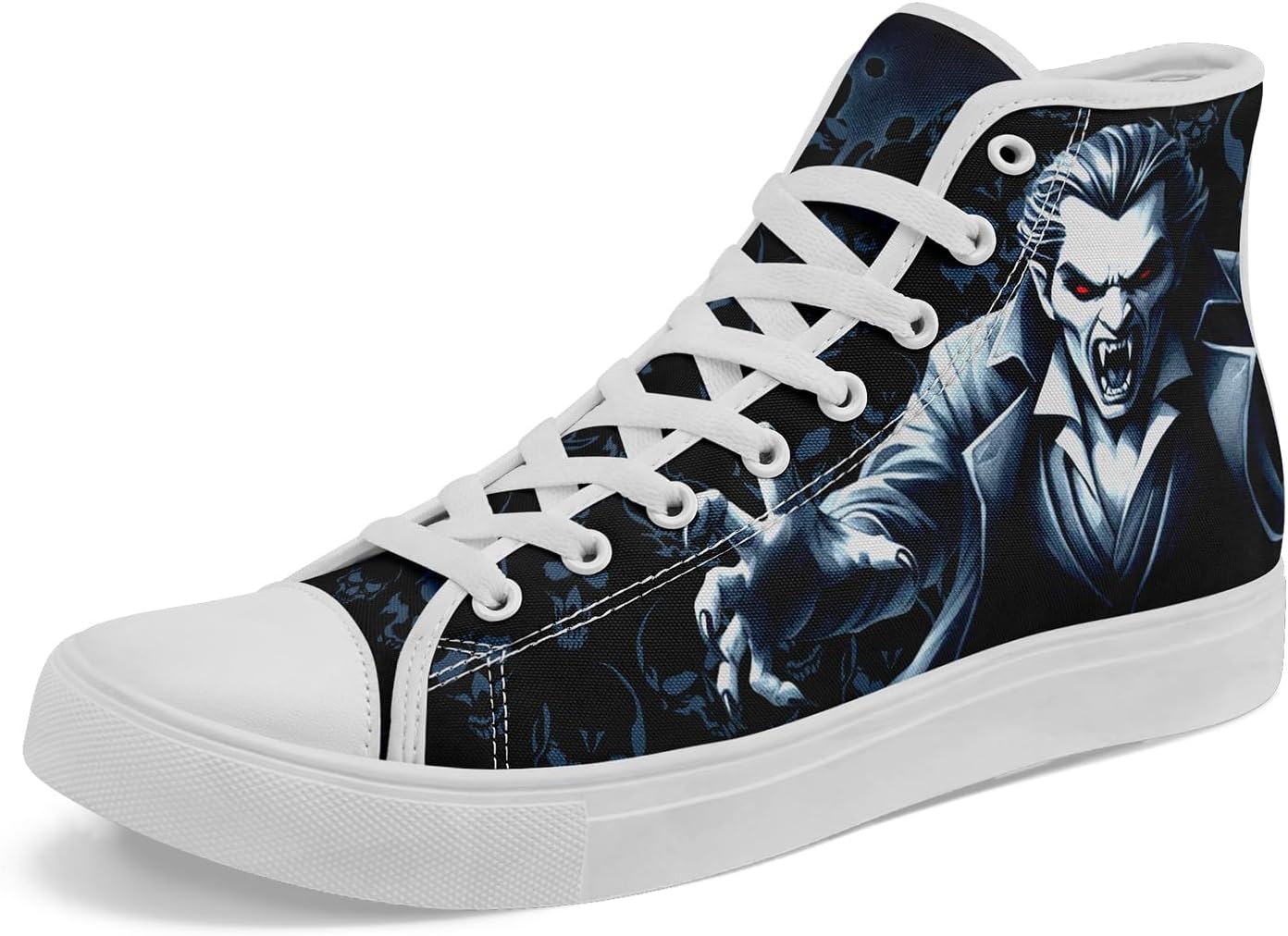 

Стильные высокие кеды из канвы для мужчин и женщин с дизайнами тыквы и призрака, праздничный подарок, легкая и дышащая обувь Coolcustomize, белый/черный/голубой/светло-голубой