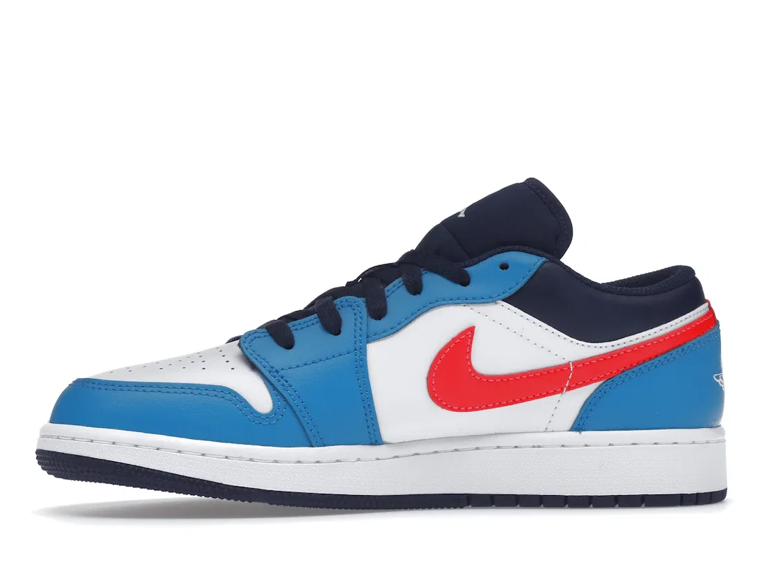 Детские кроссовки Lifestyle Jordan 1 Low Game Time Jordan, White/Flash Crimson/Comet Blue — фото 3