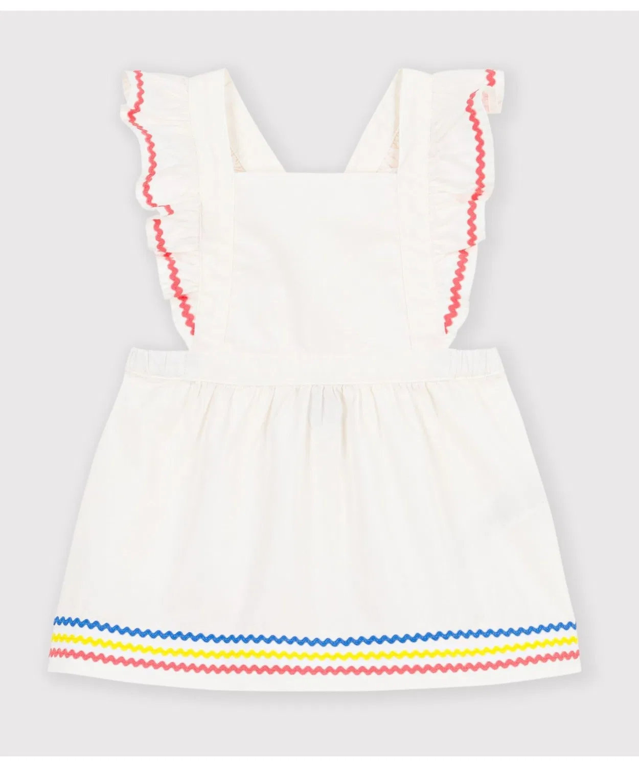 Детское платье без рукавов с воланами Popplin PETIT BATEAU, Off White