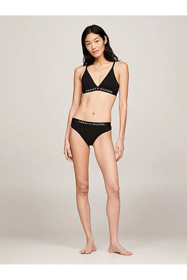 Женский спортивный бюстгальтер с v-образным вырезом Tommy Hilfiger, Black — фото 2