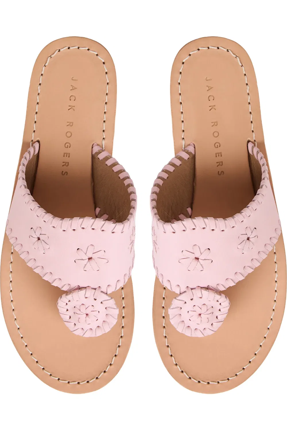 Детские сандалии с кожаными ремешками Jacks Jack Rogers, Chalk Pink — фото 4