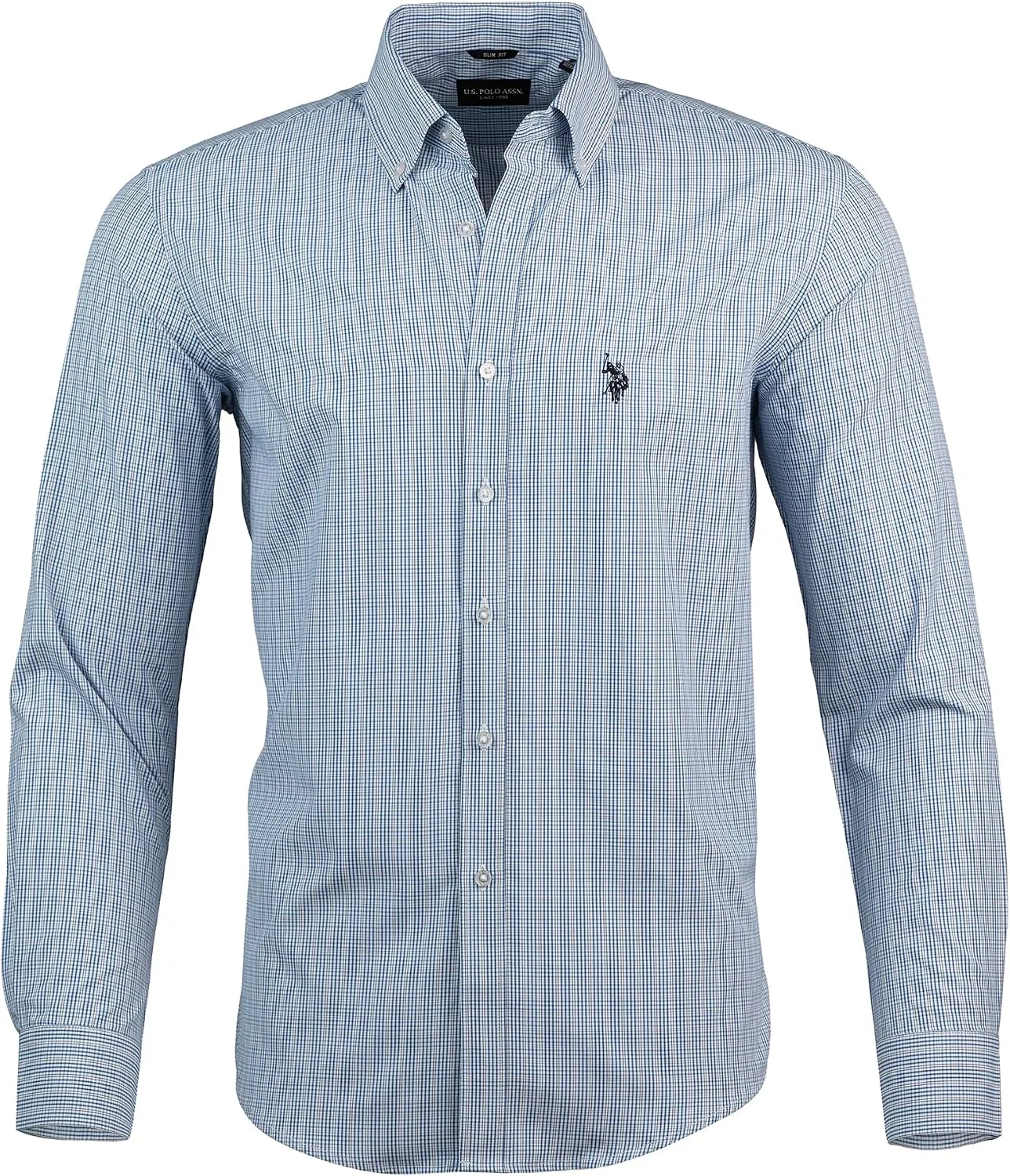 Мужская рубашка с длинным рукавом Slim Fit U.S. POLO ASSN., Blue Plaid