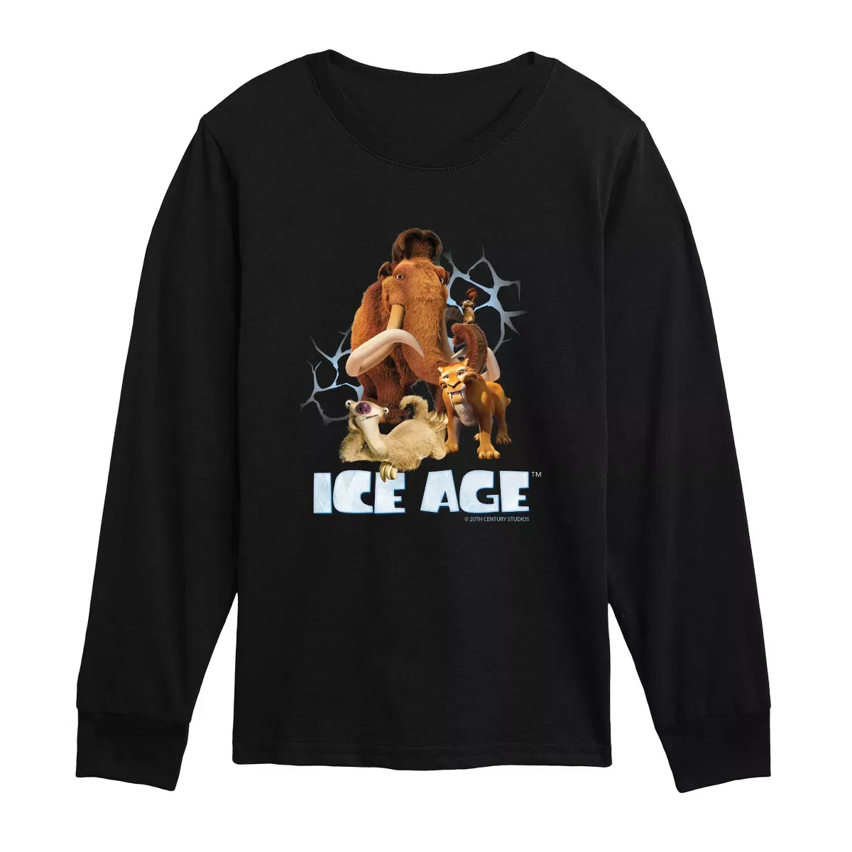 Детское футболка с длинным рукавом Ice Age Character Collage Ice Age, Navy
