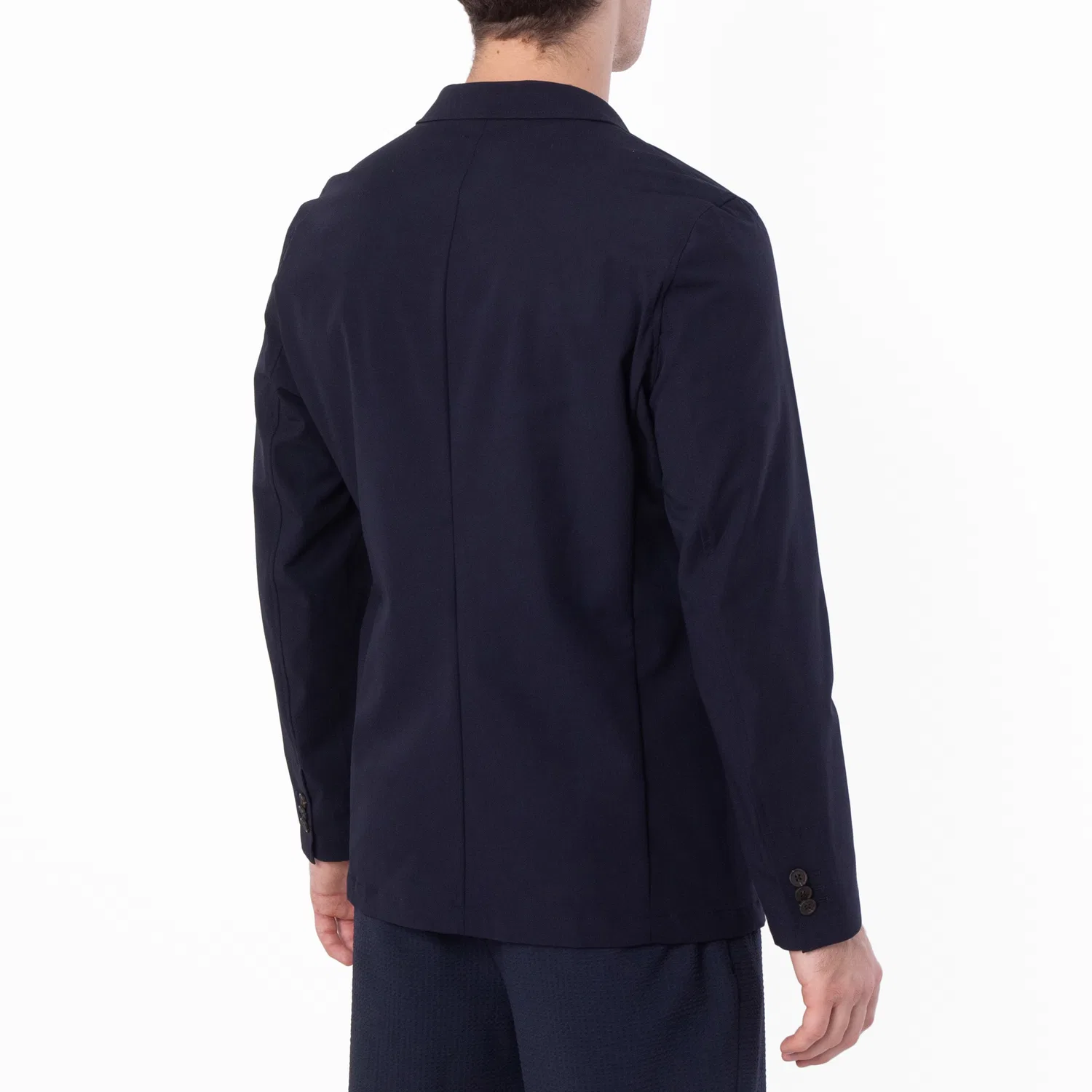 Пиджак однобортный из стрейч-нейлона Stretch-Nylon Single-Breasted Blazer Emporio Armani, Iconico 0920 Blu Navy Ea — фото 3