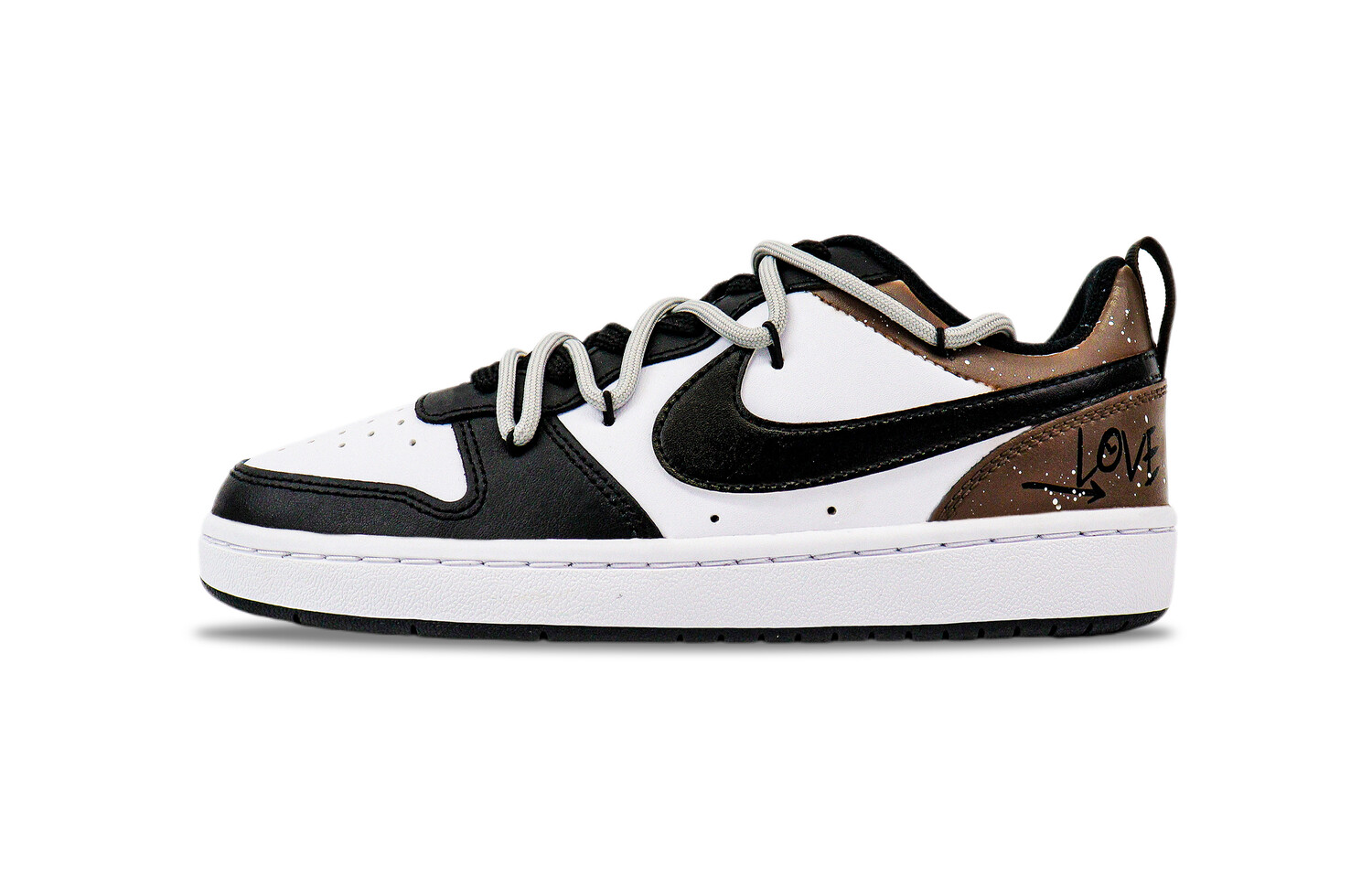 

Кроссовки Nike Court Borough Skateboarding Shoes Women's Low-top Black/White/Brown, черный/белый/коричневый