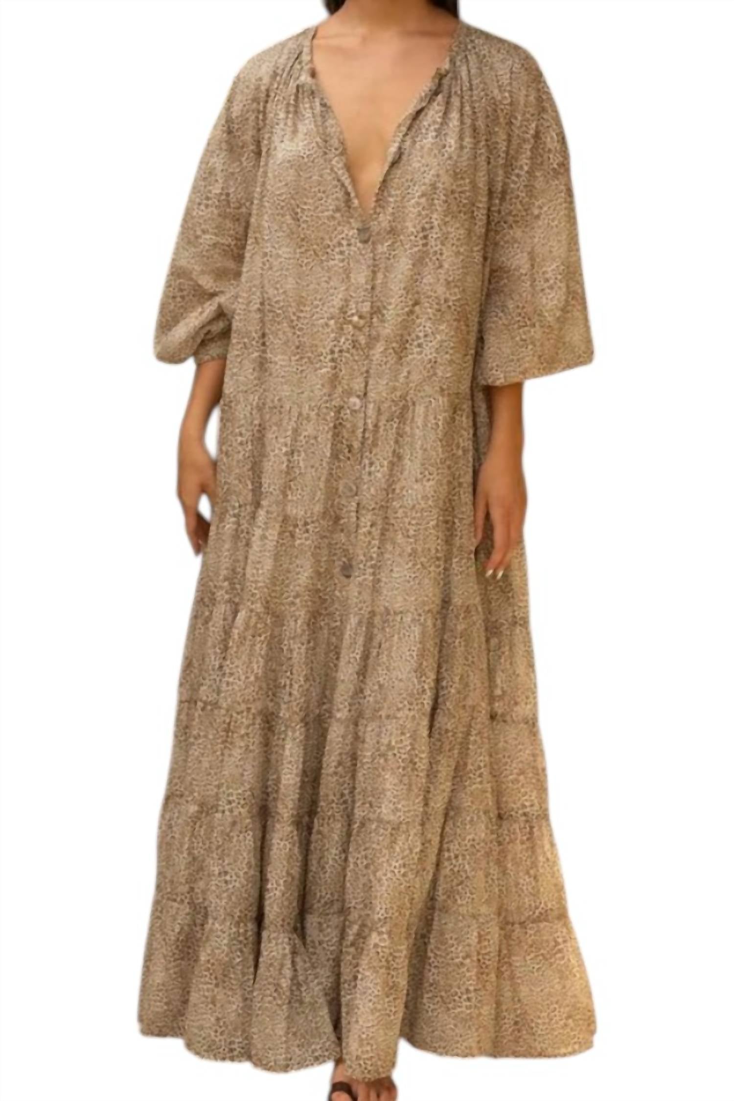 

Элла Бохо Макси-платье с животным принтом Erika Pe√±a, Animal