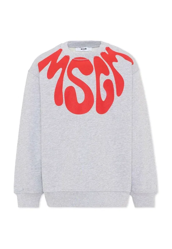 Худи из хлопка Msgm, серый