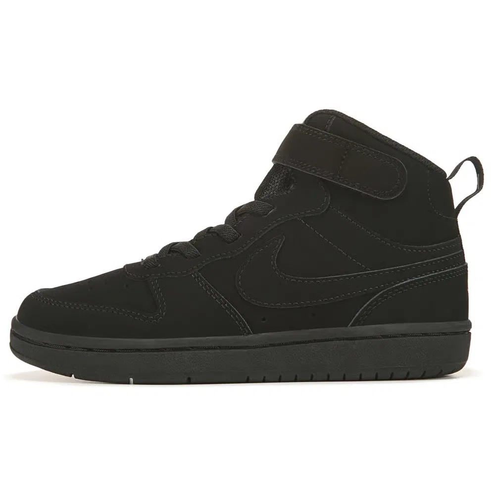 Детские высокие кроссовки Court Borough Mid 2 Nike, Black Nubuck — фото 3