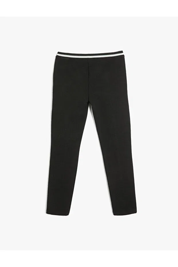 Детские леггинсы для девочек с эластичным поясом Koton, Black — фото 2