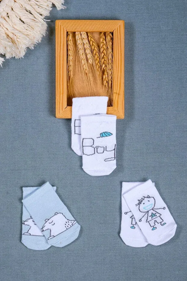 Детские носки для мальчиков с рисунком комплект 3 пары Cocole Socks, Multicolor — фото 2
