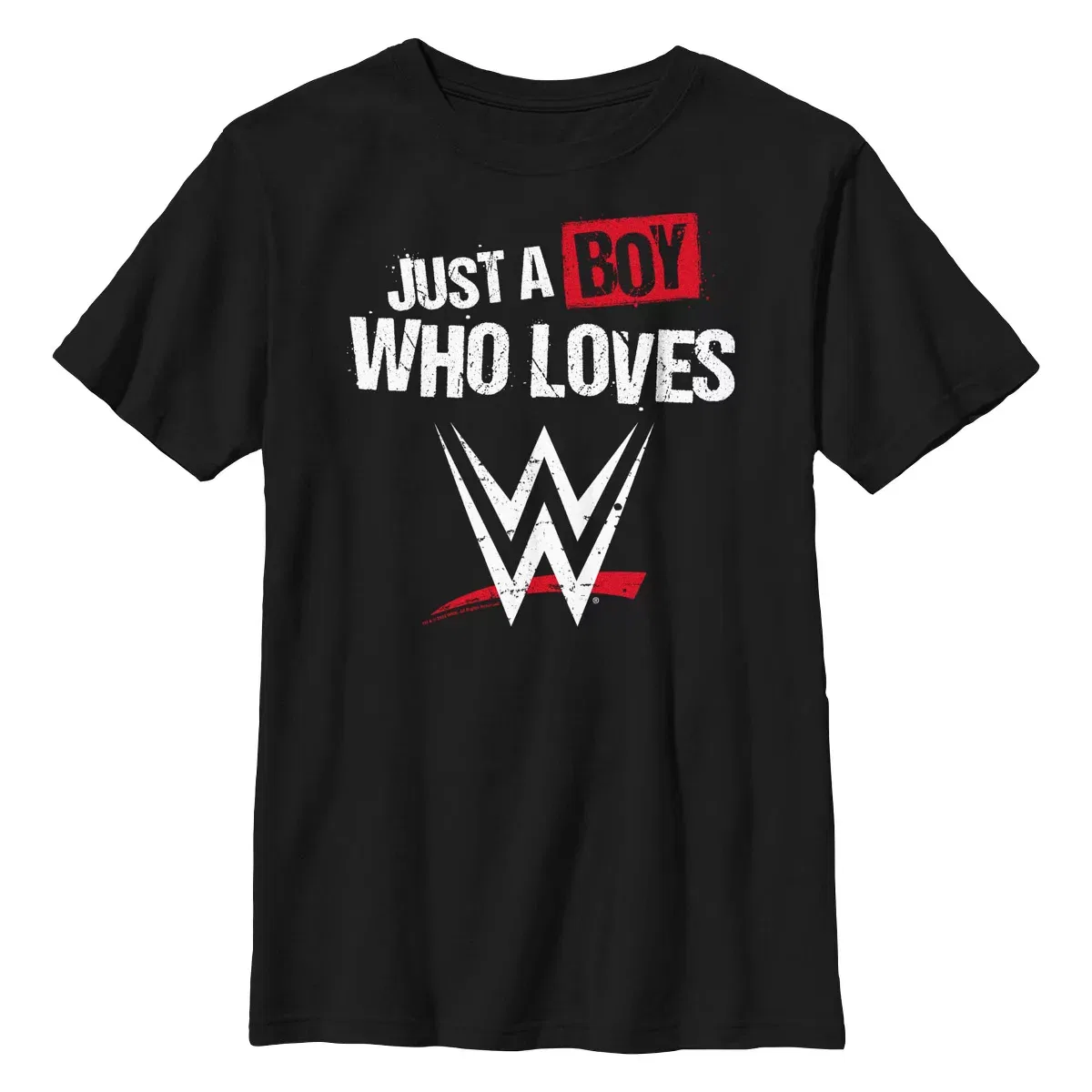 Детская футболка с принтом Just A Boy Who Loves WWE WWE, Black