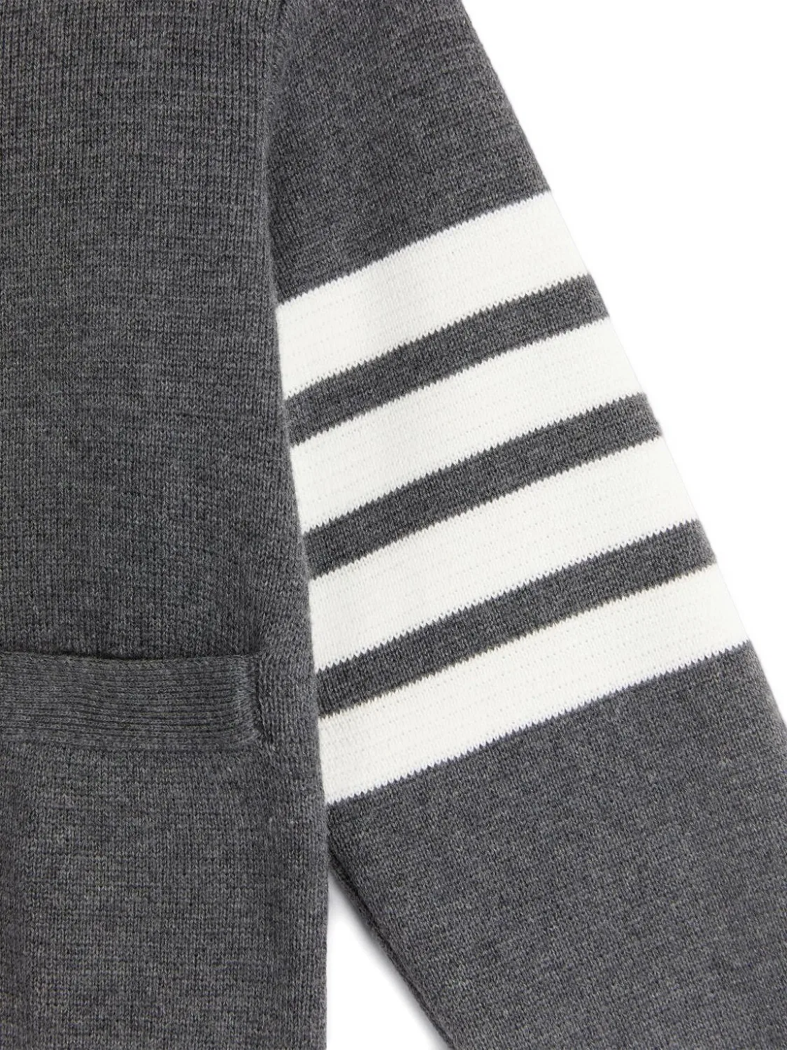 Кардиган с полосатыми рукавами Thom Browne, средний серый — фото 2
