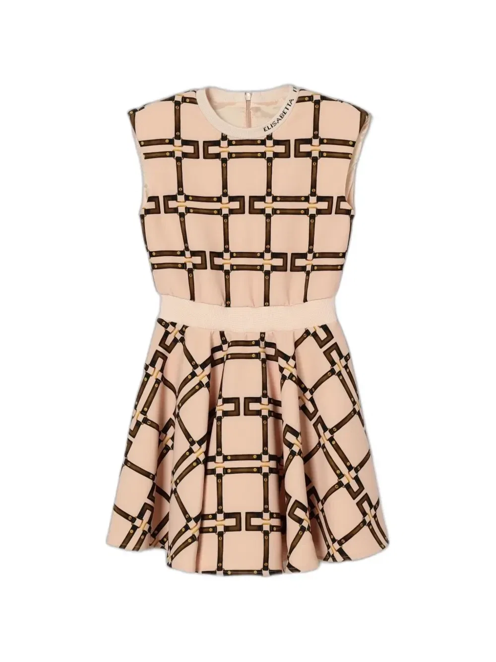 Платье без рукавов с принтом в виде пояса Elisabetta Franchi Kids, розовый