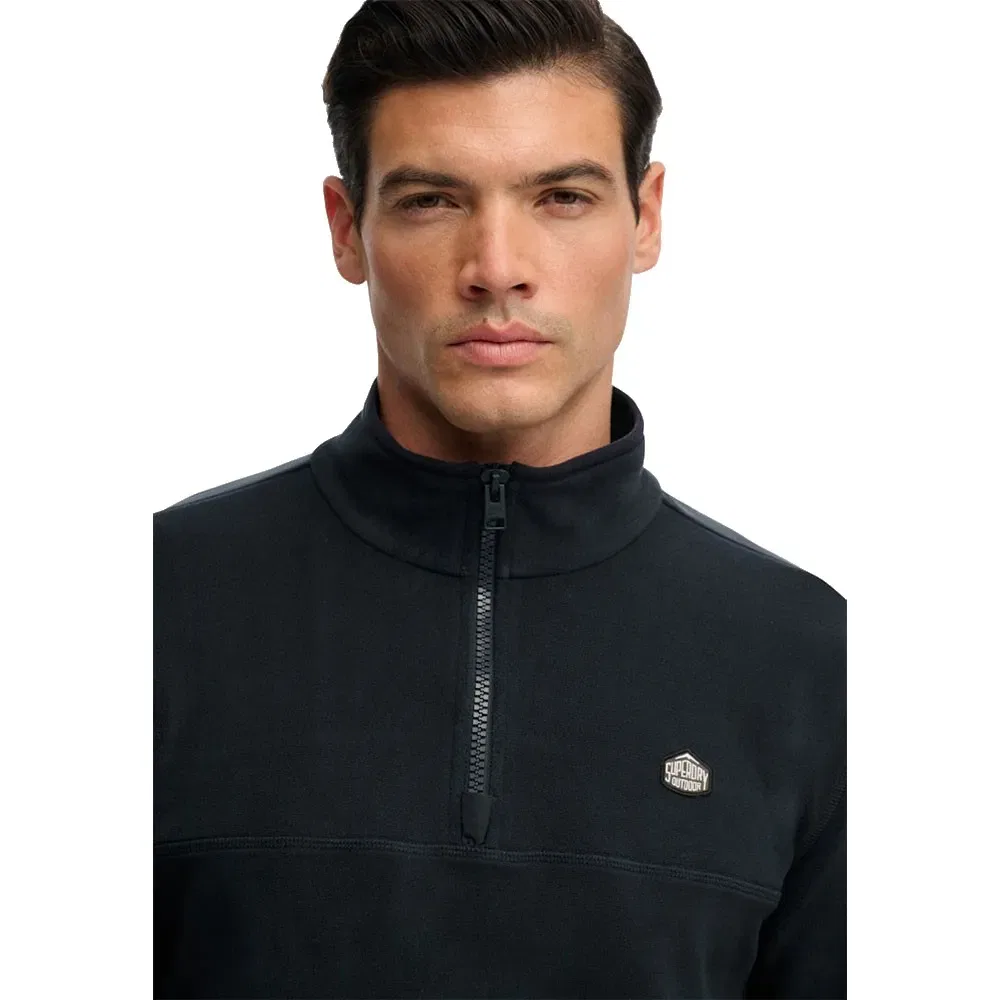 Свитшот флисовый полузастежка Superdry Expedition, синий — фото 4