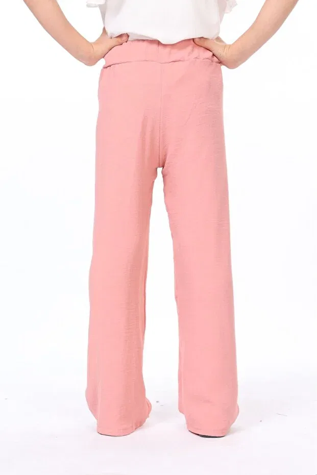 Детские брюки для девочек широкие из аэробина Bluence, Pink — фото 4