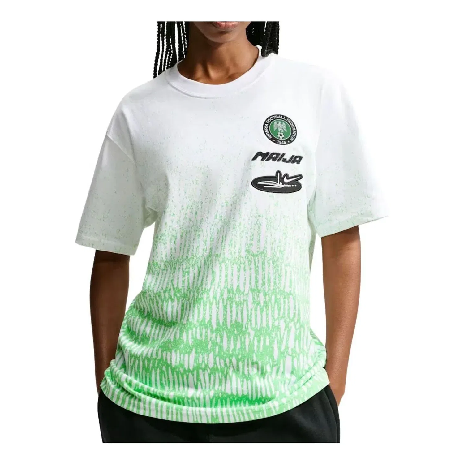 Мужская футболка с принтом Nike x Nigeria x Slawn Cryoshot, белый