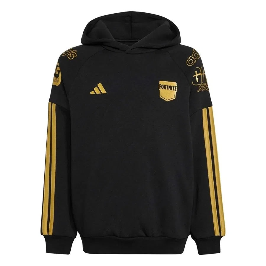 Детский свитшот с капюшоном, флисовый, J Fn Hd HZ0906, adidas, Черный