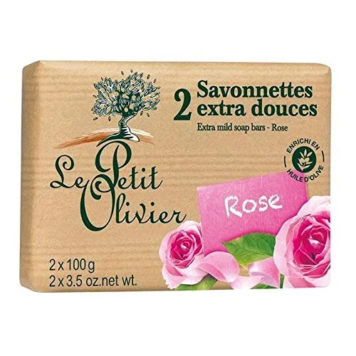 Мыло туалетное Extra Mild, Le Petit Olivier, 2 x 100 г, Роза
