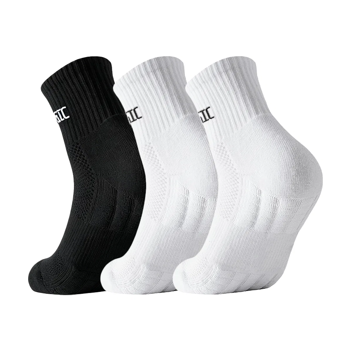 Детские носки с махровой подошвой, комплект из 3 пар, XIA.WA.ZHI.XIU, White/Black